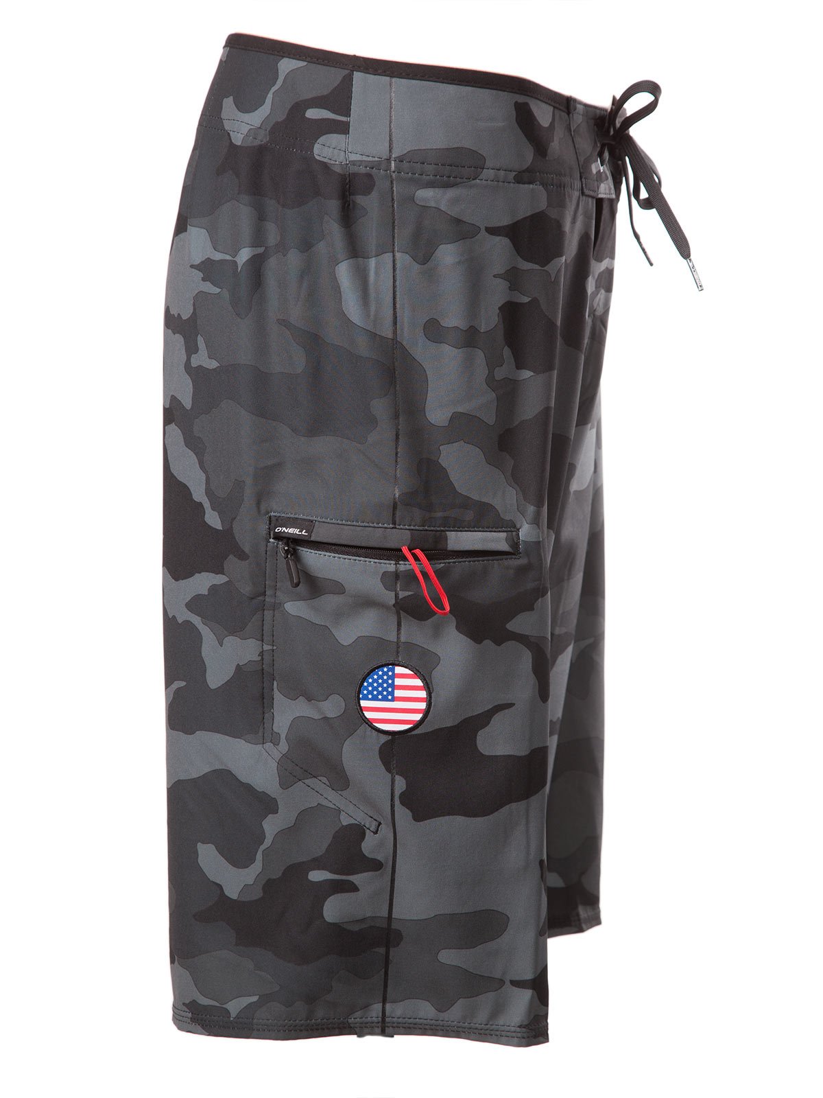 O'Neill GI Jack Patriotic Hyperfreak Boardshorts With American Flag Patch Beachwear Central