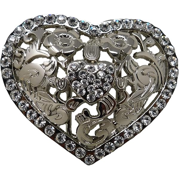 Amazon.com: Rhinestone Peace Symbol Love Sign Belt Buckle  display picture 3
