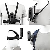 PellKing Accessories Kit for Insta360 One X5/X4/X3/X2/X,Third Version Video Vlog Necklace Neck Holder,New Quick Release Head Strap Mount + Chest Mount Harness + Backpack Clip Holder