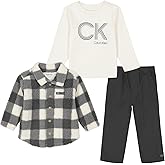 Calvin Klein baby-boys 3pc Shacket Pant Set