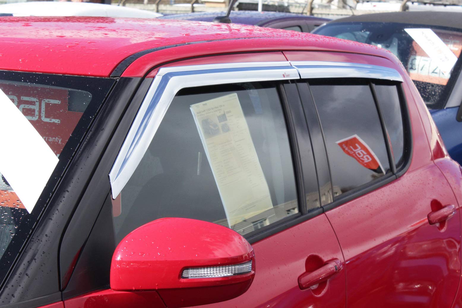 AUTO CLOVER Chrome Wind Deflectors Set for Suzuki Swift 2010-2016 (4 pieces)