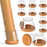 MUYOS 32 Pcs Chair Leg Protectors Silicone with Felt Pads Fit 20.1-30mm