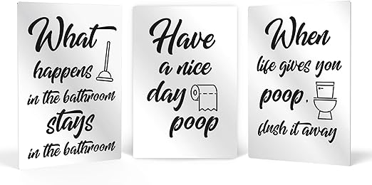 Amazon Com Smile Art Design Poop Funny Quote Bathroom Series 3