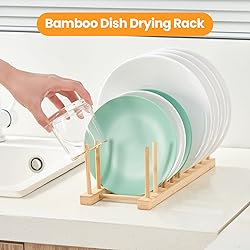 Worthyeah 4 PCS Bamboo Dish Dying Rack - Pot Lid