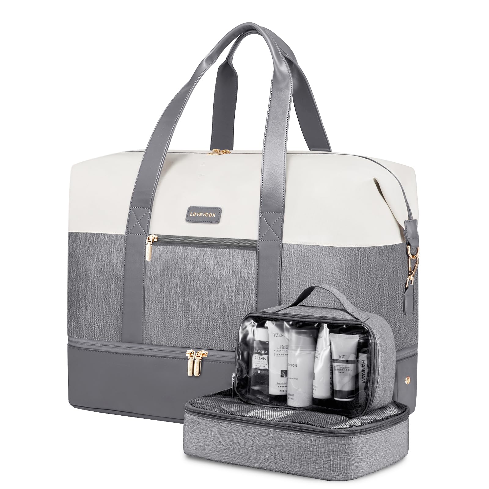 Photo 1 of LOVEVOOK Weekender Bag, Large Travel Duffel Bag for Women with 2 Packing Cubes, Carry on Overnight Bag with Shoe Compartment, Mom Hospital Bags for Labor and Delivery