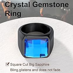 U7 Men's Ring Fashion Black Metal Plated Stainless