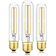 T10 Led Bulb,Dimmable 6W Led Tubular Bulbs, Soft White 3000K, 60 Watt Incandescent Bulb Equivalent, 3000K Soft White, Clear Glass, E26 Base Lamp Bulb, for Cabinet Display Cabinet etc,3 Pack.
