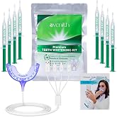 Teeth Whitening Kit with LED Light, 8 Whitening Gels 35% Carbamide Peroxide, Portable Oral Care Set