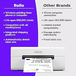 Rollo Wireless Label Printer - Wi-Fi Thermal