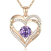 CDE Valentine's Day Gift Forever Love Heart Necklaces for Women, Wedding Anniversary, Birthday Mothers Christmas Day Gifts for Mom, Mother, Wife, S925 Silver Jewelry with Birthstone Pendant