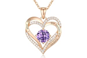 CDE Forever Love Heart Necklaces for Women, Wedding Anniversary, Birthday Gift for Wife, S925 Silver Jewelry with Birthstone Pendant, Ideal Valentine's Gifts for Her