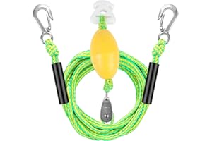 PERIXIR Heavy Duty Boat Tow Harness for Tubing, Water Sports Tow Rope for Boat Towables & Tubes, Self Centering Tow Harness Line with Clip Quick Connector & Stainless Steel Hooks