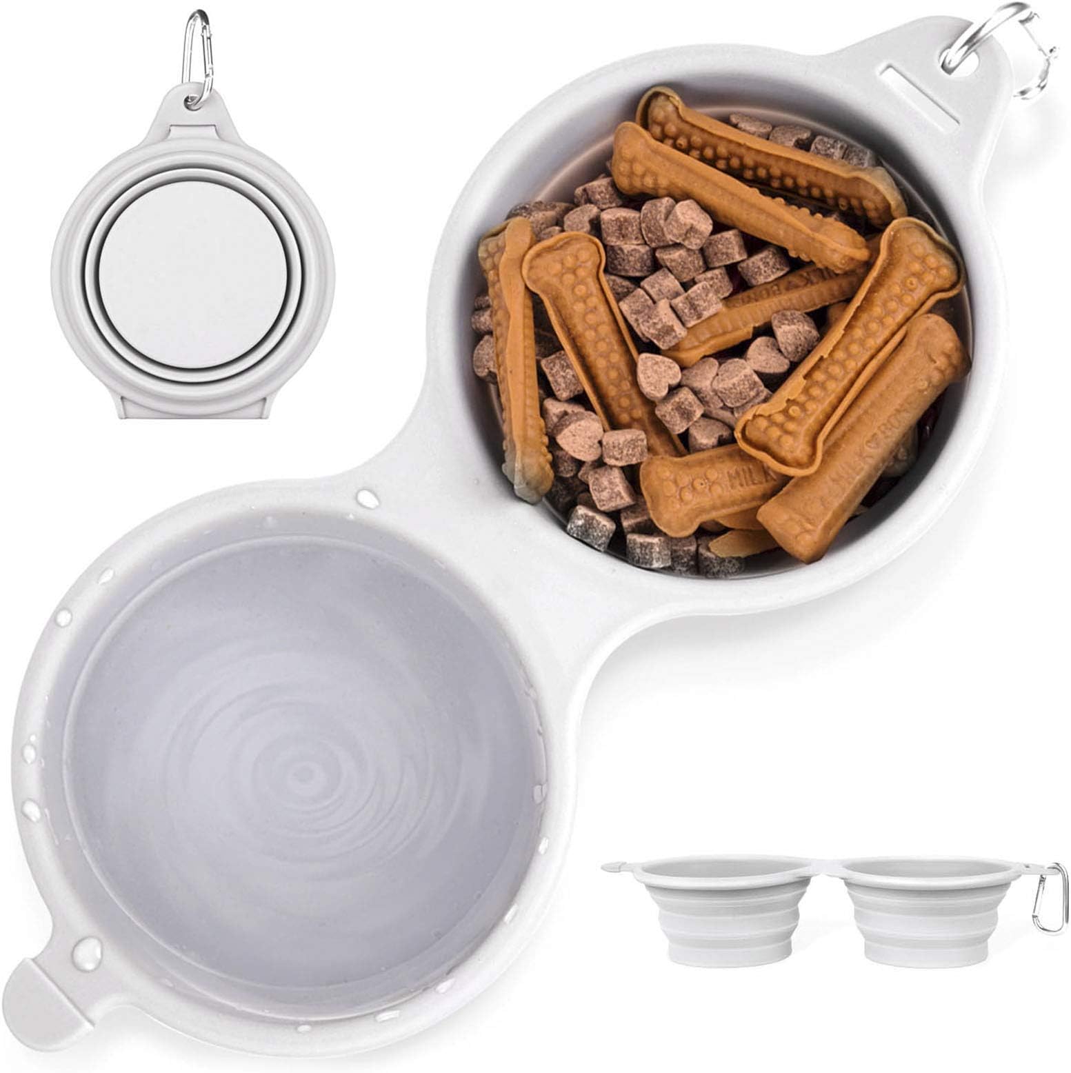 LumoLeaf Collapsible Dog Bowl, Extra Large Dog Travel Bowl,Foldable Expandable Cup Dish for Pet Dog Cat,Food Grade Silicone BPA Free Food Water Feeding Bowl with Free Aluminum Carabiner