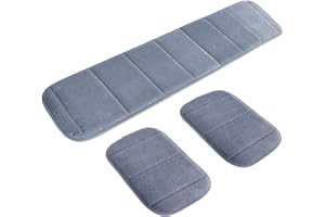 AUHOKY 2 Sets Ergonomic Computer Wrist Pad - Long & Short Size Combination Keyboard Rest Elbow Support Mat for Office, Desktop, Working, Gaming - Memory Foam Relieve Elbow Pain (Gray)