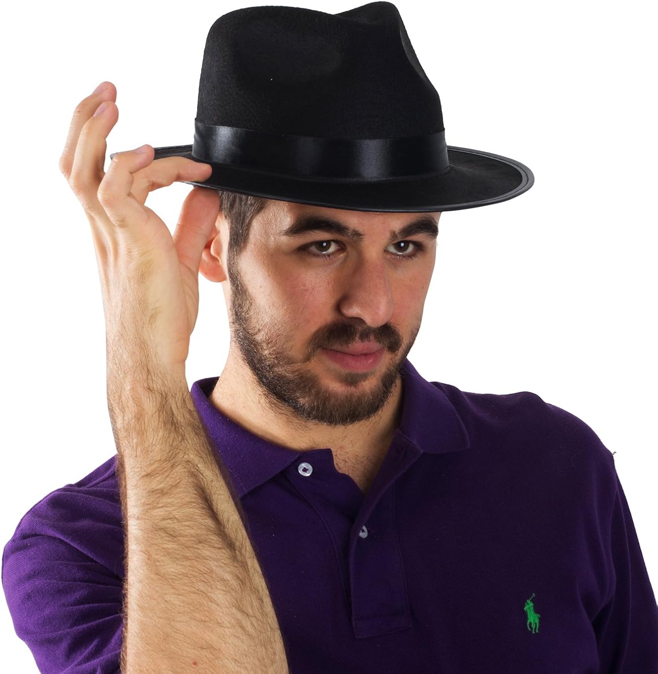 Funny Party Hats Black Fedora Gangster Hat Costume Accessory - Pack of 12 at  Men’s Clothing store