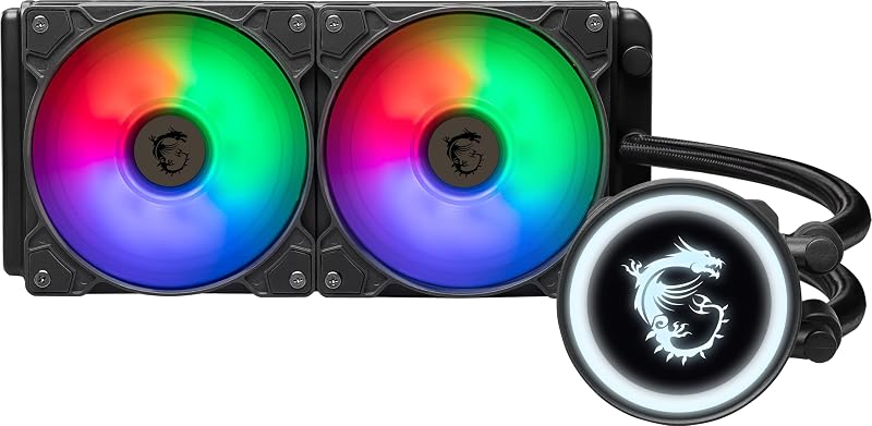 MSI MAG B240 CPU Water Cooler 240mm 2 Fans RGB Intel AMD