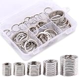 Swpeet 60 Pcs Multi-Purpose Metal Keychain Rings - Assorted Sizes view 1