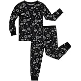 OPAWO Bamboo Pajamas Toddler Boys Girls Pajama Set 2-Piece Long Sleeve Tee and Pants Kids Fall Clothes Sleepwear Pj Set 2-8Y