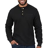 The American Outdoorsman Sherpa Lined Waffle Henley for Men - Thermal Long Sleeve Shirt Bonded Sherpa Lining For Outdoors