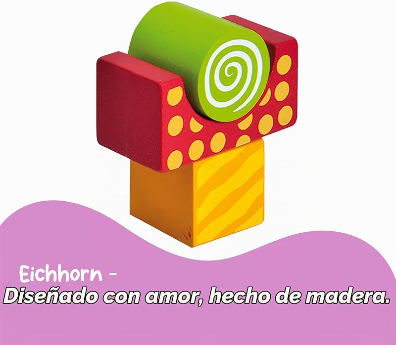 Tambor con 50 Bloques de Madera de Colores (Eichhorn 2226)