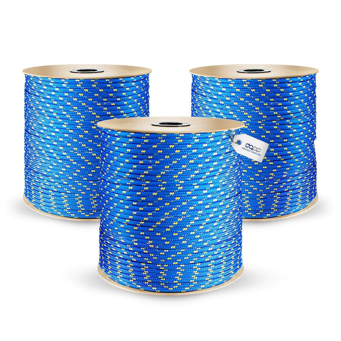 DQ-PP | Polypropylene rope | Diameter: 10 millimetres | Length: 20 metres | Colour: Blue | plastic cord | braided textile line | clothesline | marine