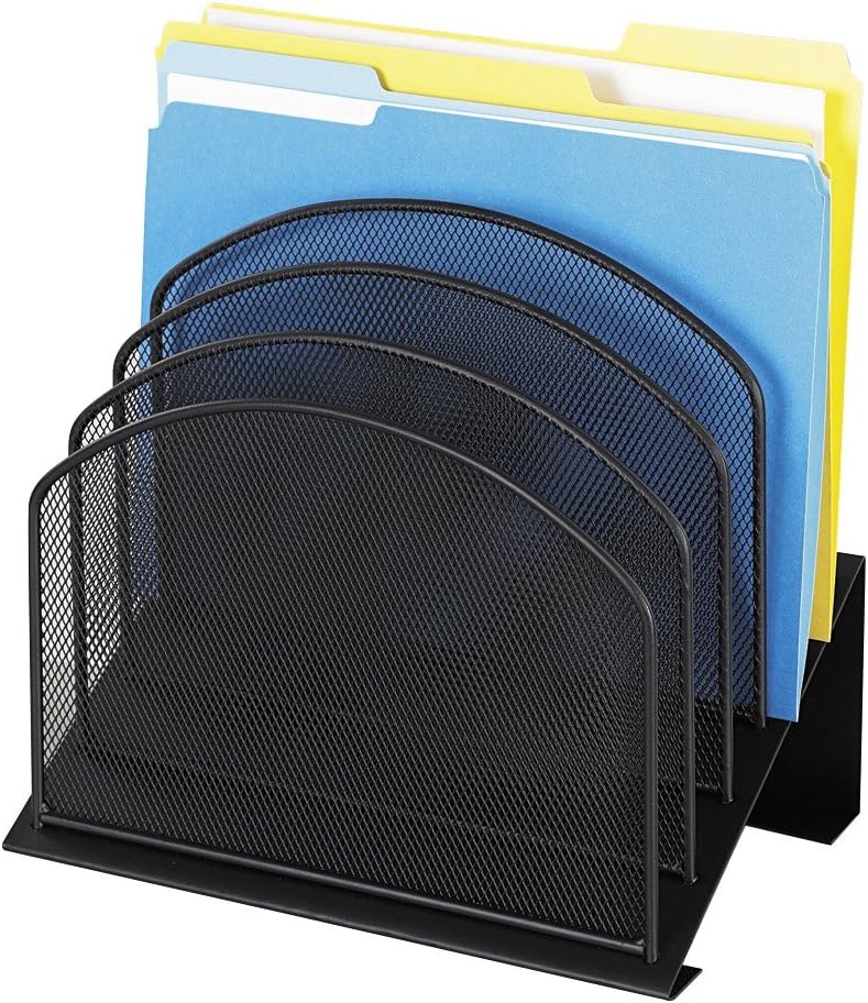 Safco Products Onyx Mesh 3 Sorter/3 Tray Desktop Organizer 3254BL, Black Powder Coat Finish, Durable Steel Mesh Construction : Office Desk Trays : Office Products