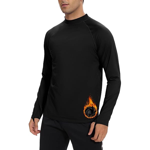 5 Pack Men's Thermal Turtle Mock Neck Shirts, Long Sleeve