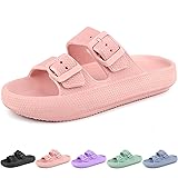 LANIVIC Kids Cloud Slides Girls Boys Double Buckle