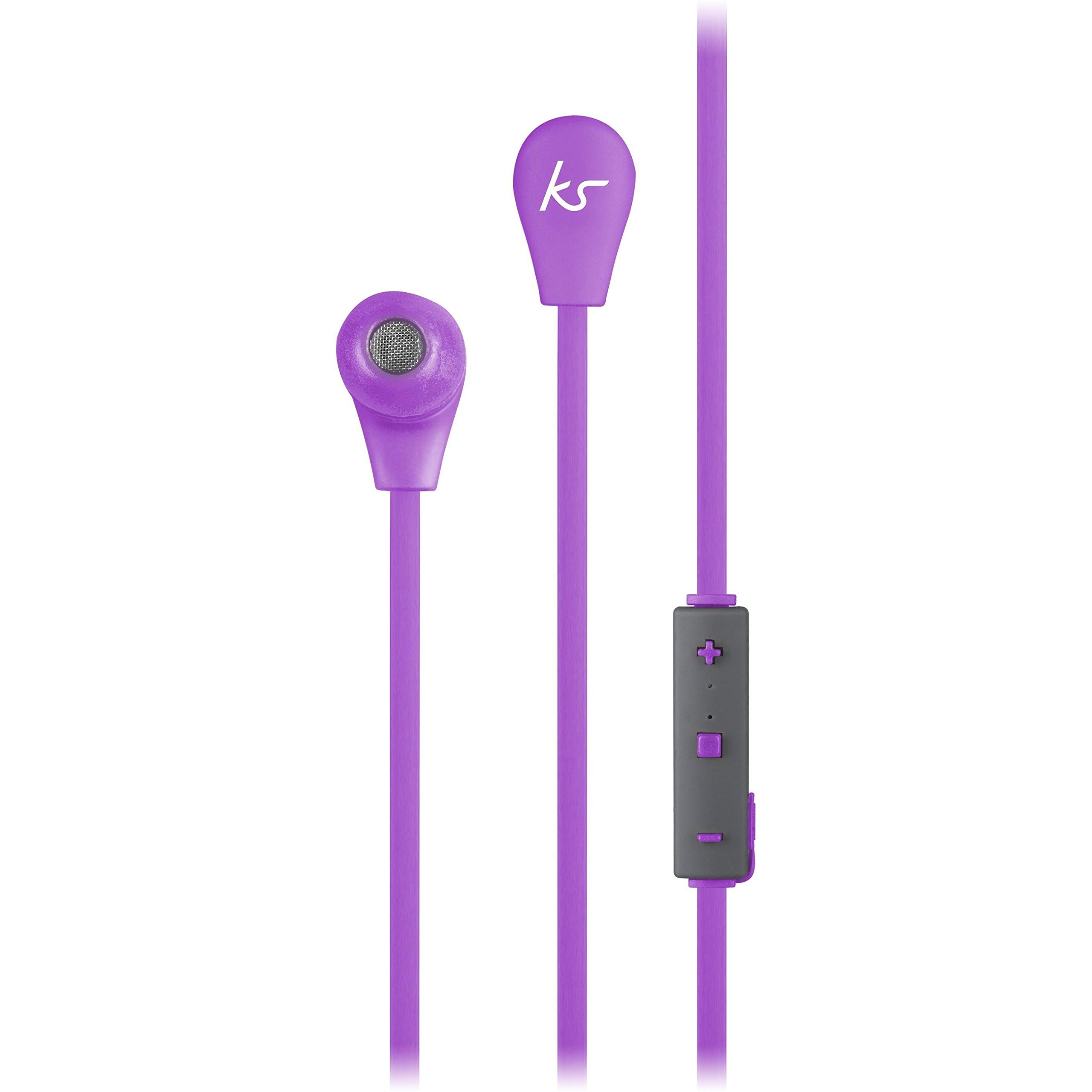 KitSound Bounce Bluetooth Wireless In-Ear Headphone with Call-Handling Function and Microphone, Purple