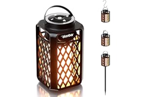 blonbar Outdoor Speakers Bluetooth Waterproof Patio with Torch Atmosphere, Portable Wireless Stereo Speaker for Porch Home Decor Gifts for Men Women Couples Dads Moms