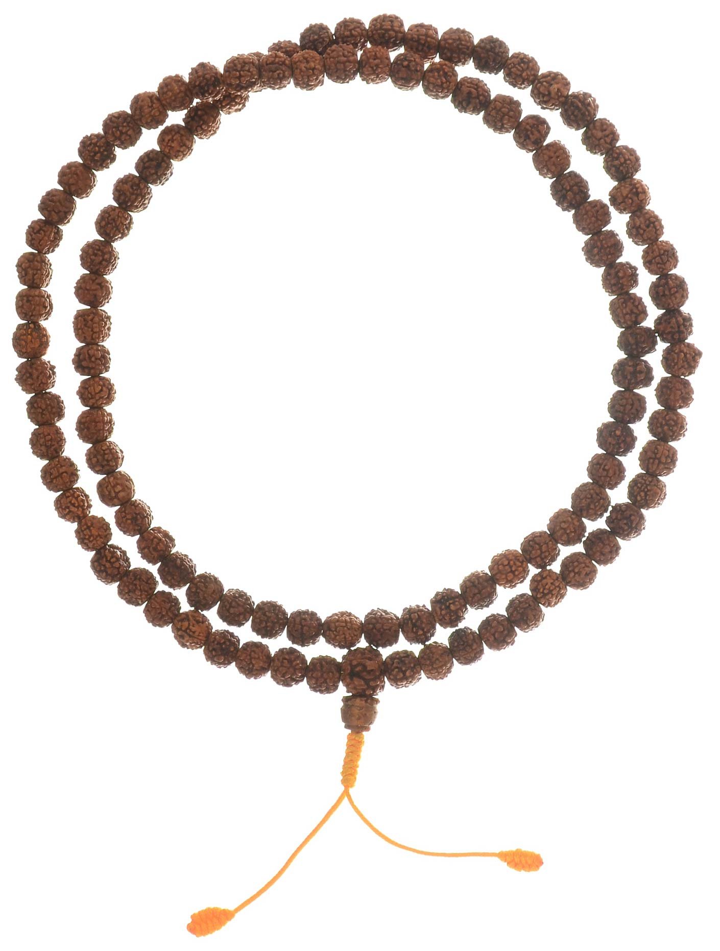 BUDDHAFIGUREN/Billy Held Mala from Rudraksha Beads - Buddhist Prayer Beads with 8 mm Beads - Mala Rudras/Shiva, Pearl