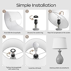 PARTPHONER Table Lamp Set of 2, Modern Ceramic
