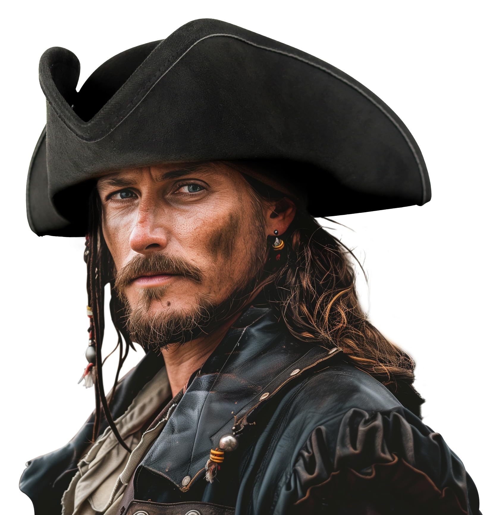 Photo 1 of HOMELEX Pirate Hat for Women & Men Colonial Tricorn Halloween Adult Revolutionary war Costume Accessory