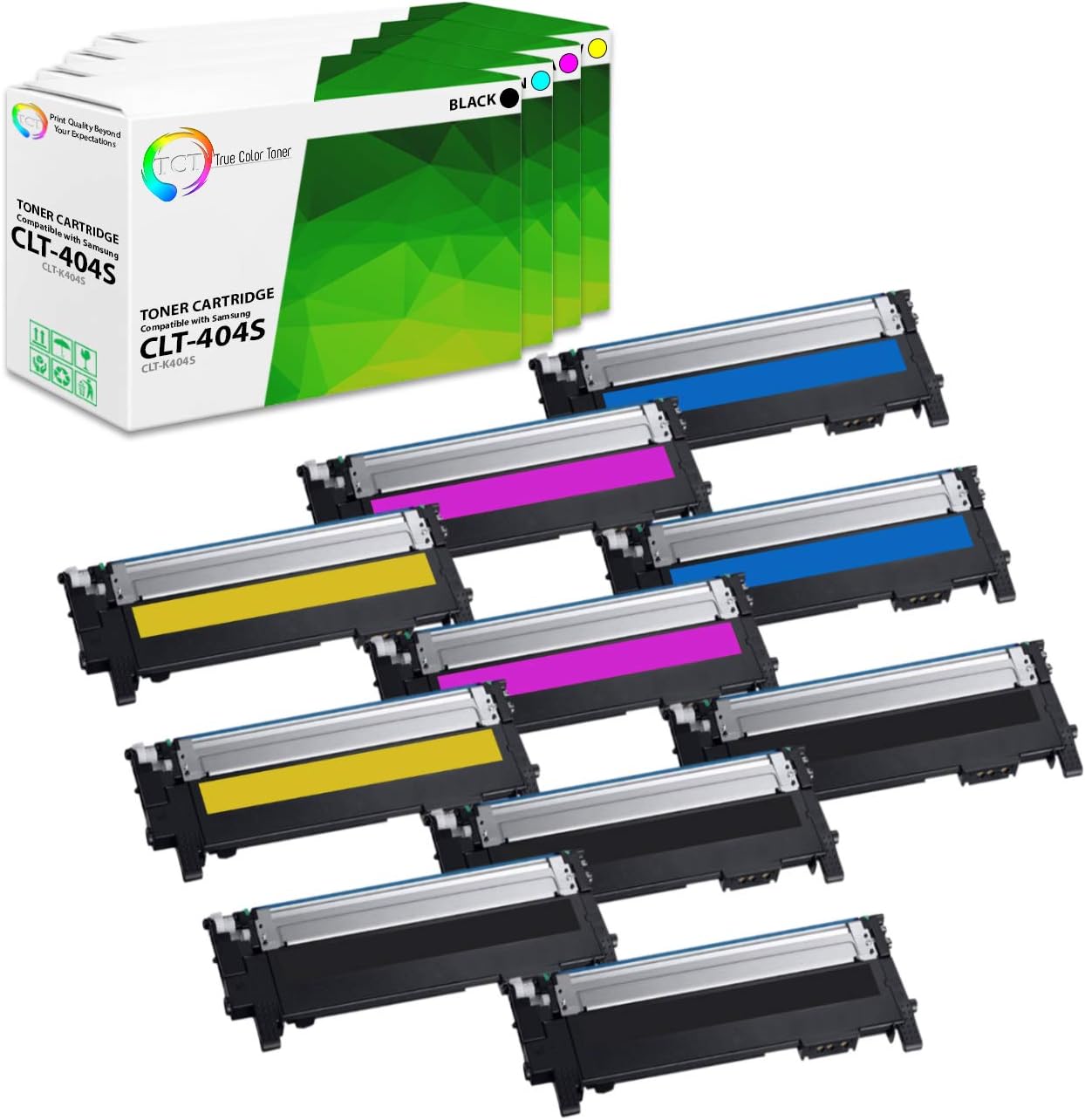 TCT Premium Compatible Toner Cartridge Replacement for Samsung CLT-404S Samsung Xpress C430W C480FW Printers (Black CLT-K404S, Cyan CLT-C404S, Magenta CLT-M404S, Yellow CLT-Y404S) - 10 Pack