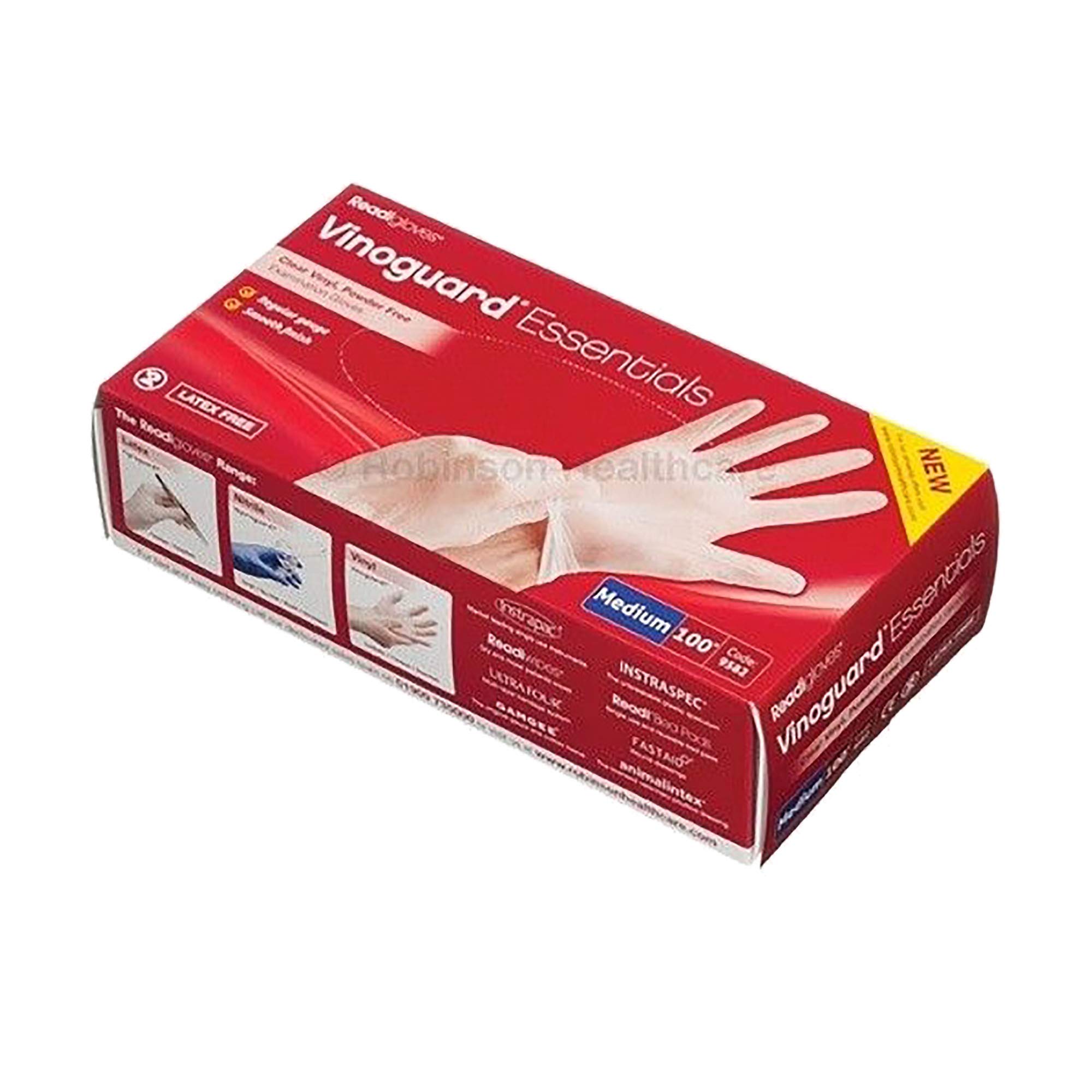 Robinson Healthcare 9582 Vinoguard Essentials Vinyl Gloves, Medium