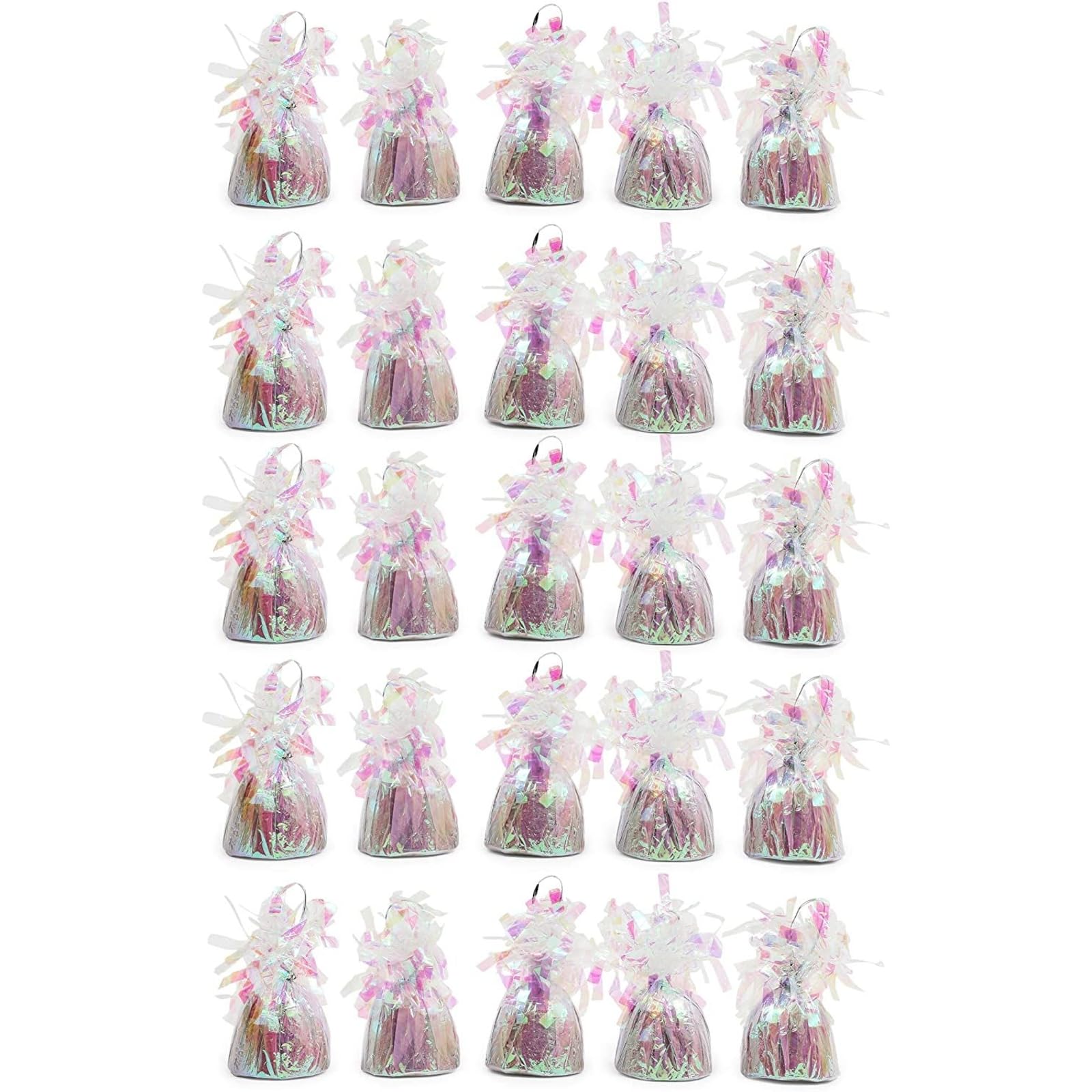 Photo 1 of (USED/FAIR) BLUE PANDA Holographic Balloon Weights - 6 oz, 4.5 in, 15 Pack - Iridescent Balloon Table Centerpiece & Anchor Weights for Party Decor