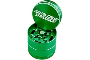 Santa Cruz Shredder Metal Herb Grinder Knurled Top for Stronger Grip 3 Piece Small 1.7" (Green)