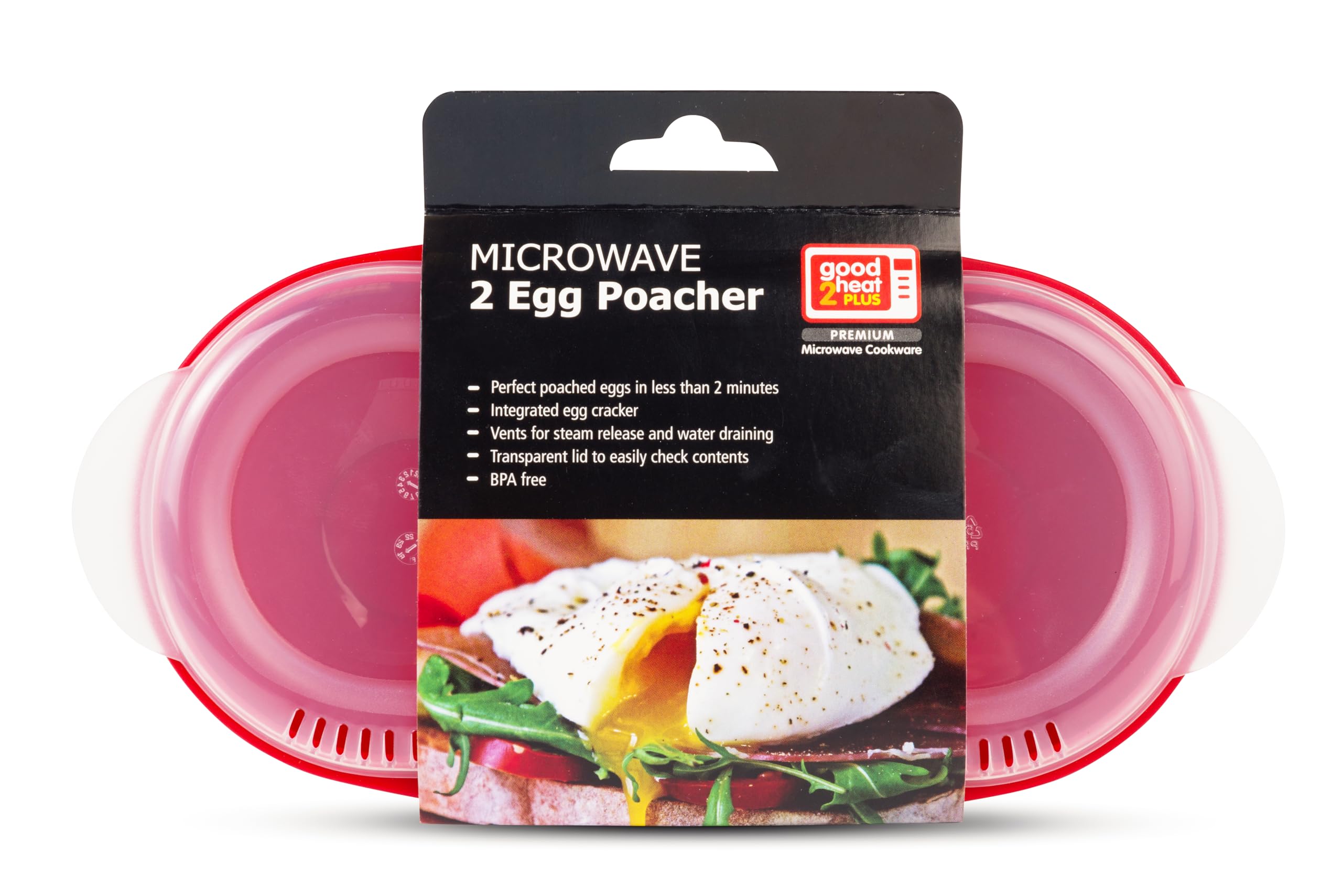 Good 2 Heat Plus Microwave Egg Poacher, Red