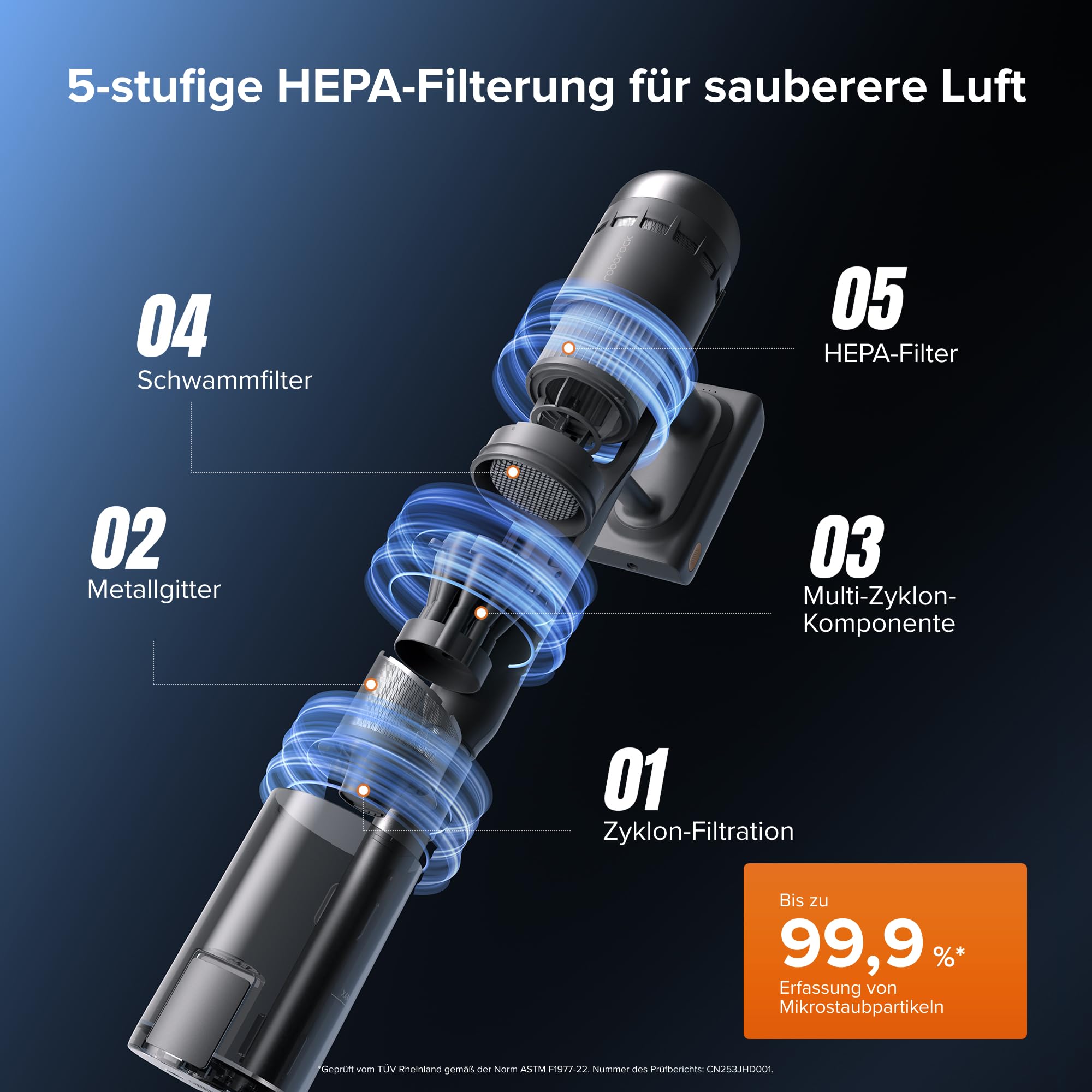 roborock H60 Hub Ultra Akku Staubsauger mit Absaugstation, 210AW kraftvolle Saugleistung, 90 Min. maximale Laufzeit, Staubsauger kabellos, Anti-Tangle Bürste für Teppiche, Hartböden, Tierhaare, Auto 7