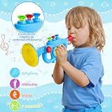 Luckits Kids Trumpet Toy Blue Light Music Plastic Horn Clarinet Learning Gift view 5