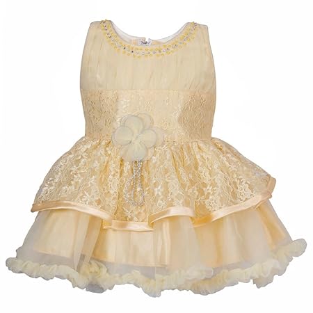 yellow party wear dress for baby girl