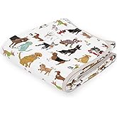 Little Unicorn Muslin Quilt Blanket | 100% Cotton Soft Multi-Layered Muslin Fabric | Toddler & Baby Blanket | 47”x47” | for Nursery, Crib, Shower Gifts (Woof)