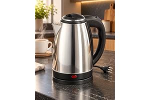 Chaleira Elétrica 1,8 Litros 127V 1200W em Aço Inox, Base Giratória 360°, Desligamento Automático, Proteção Contra Superaquecimento e Luz Indicadora