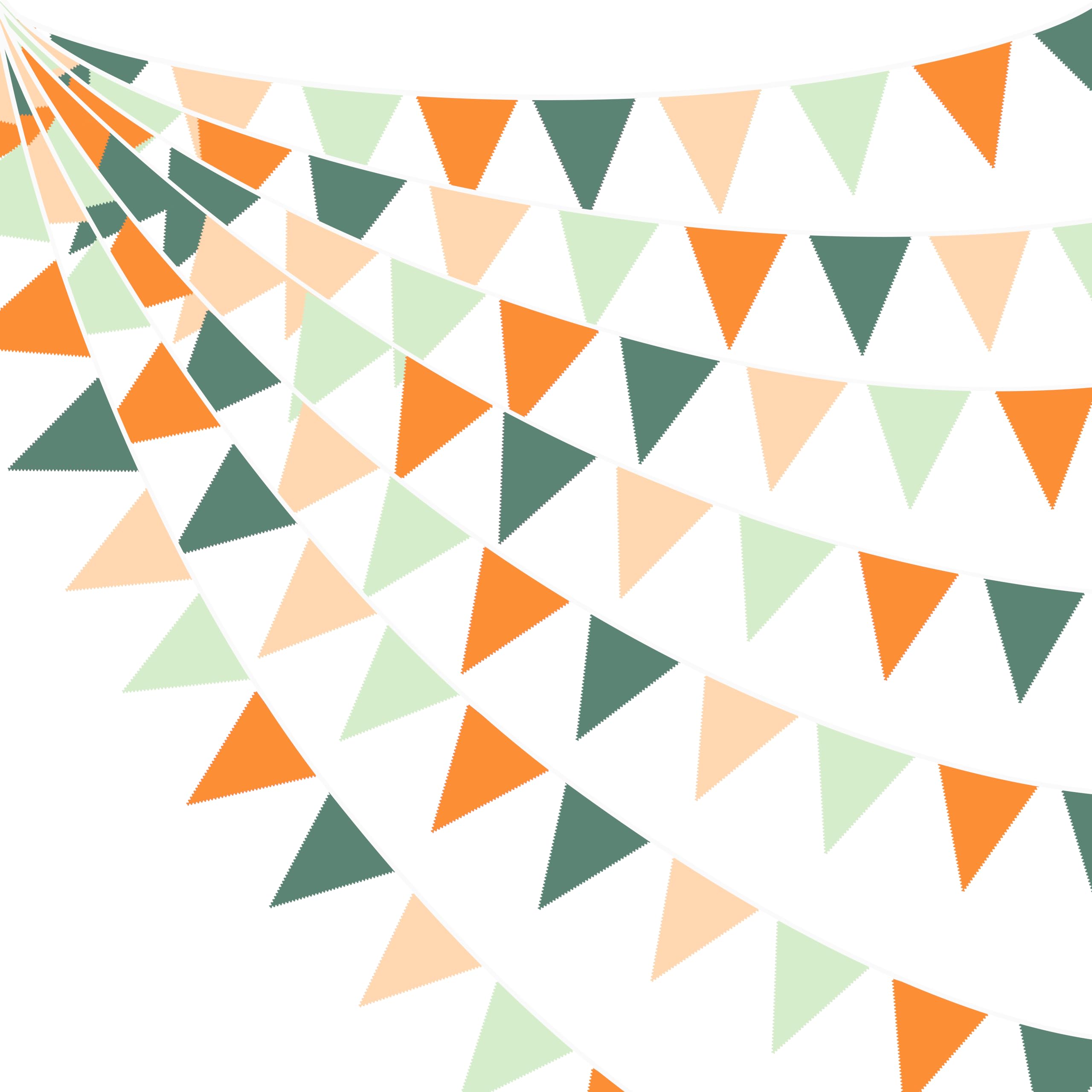 Photo 1 of 32Ft Little Cutie Baby Shower Decorations Orange Sage Green Fabric Pennant Triangle Banner Party Flag Streamer Garland for A Little Cutie is On The Way Birthday Orange Gender Reveal Party Decoration