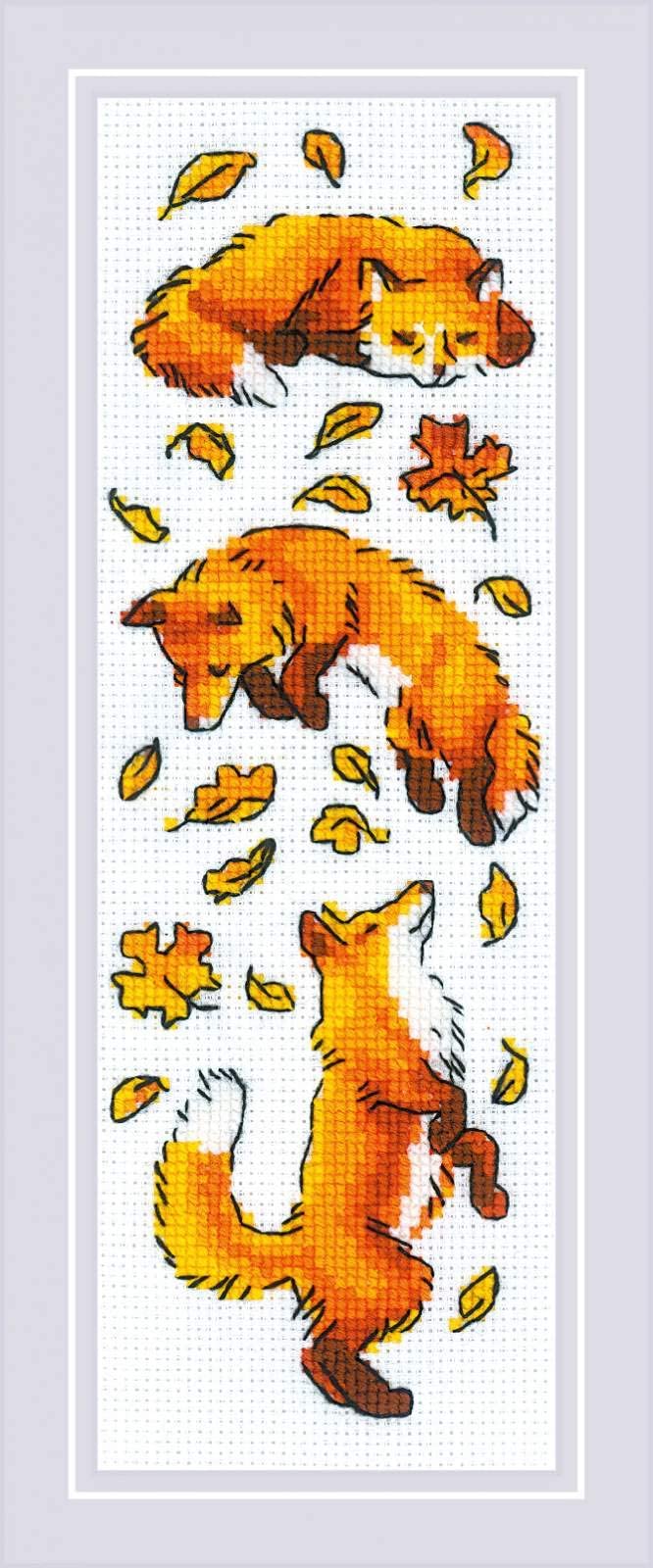 RIOLIS - Foxes in Leaves 1879, Cross Stitch Kits 3