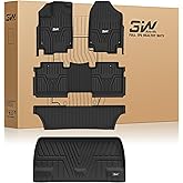 3W Floor Mats & Cargo Liner Fit for Honda Odyssey 2026 2025-2018 Mini Passenger Van, All Weather TPE Floor Liners 1st 2nd & 3rd Rows Car Mats and Trunk Liner Odyssey Car Accessories, Black