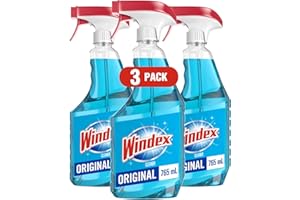 Windex Original Blue Glass and Window Cleaner, Removes Fingerprints, Smudges, and Smears, 765mL, (Pack of 3)