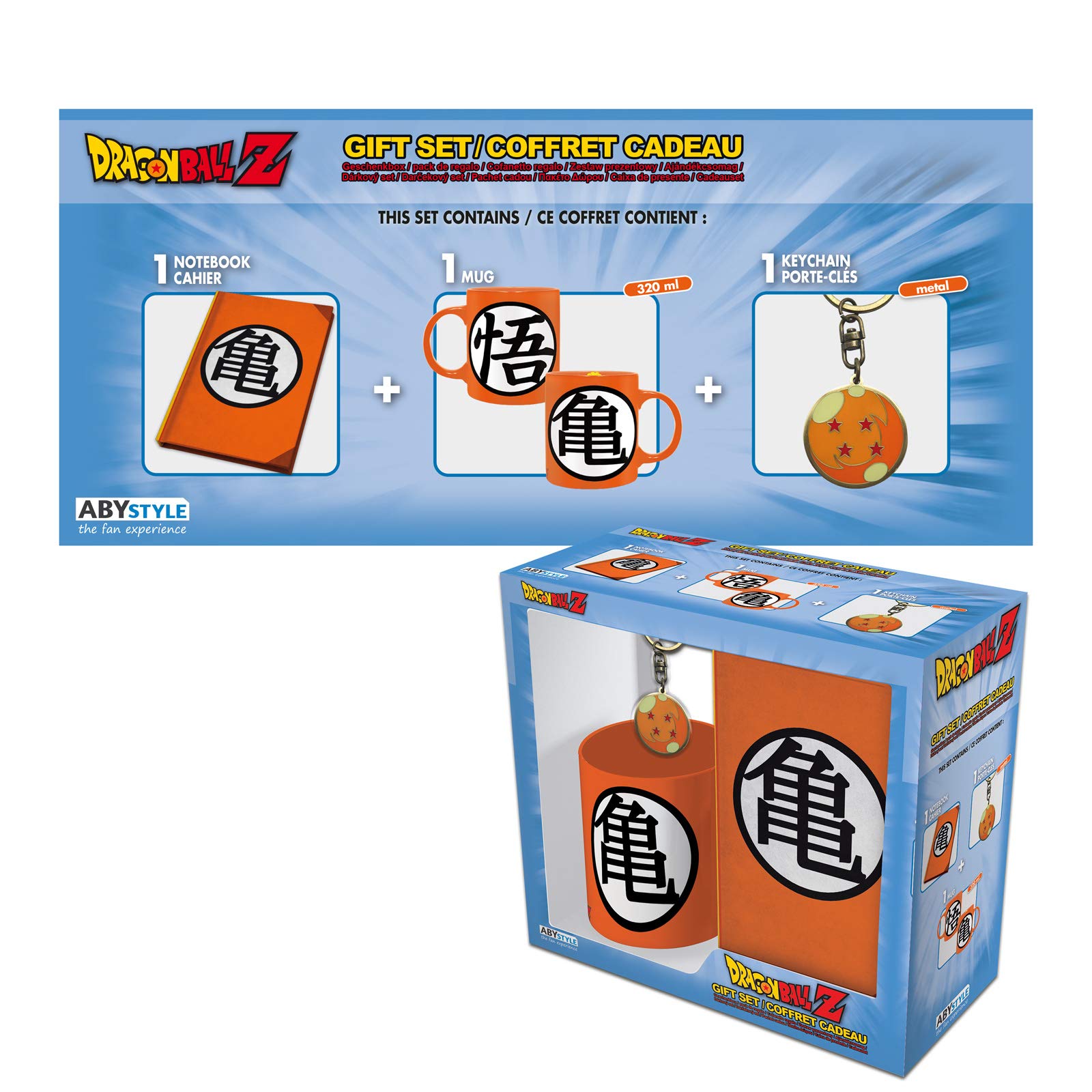 ABYstyle - Dragon Ball - Pack with Kame Symbol - Mug 320 ml + Keyring + Notebook