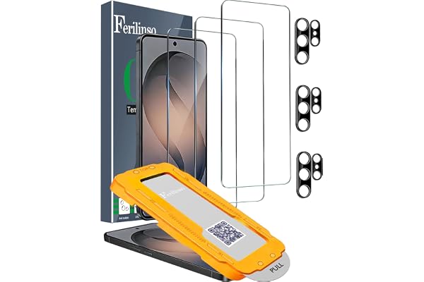 Ferilinso [Auto Dust Install] 3 Pack Screen Protector for Samsung Galaxy S26 Ultra, Military Grade Shatterproof, with 3Pack Tempered Glass Camera Lens Protector, Phone Case Friendly Accessories