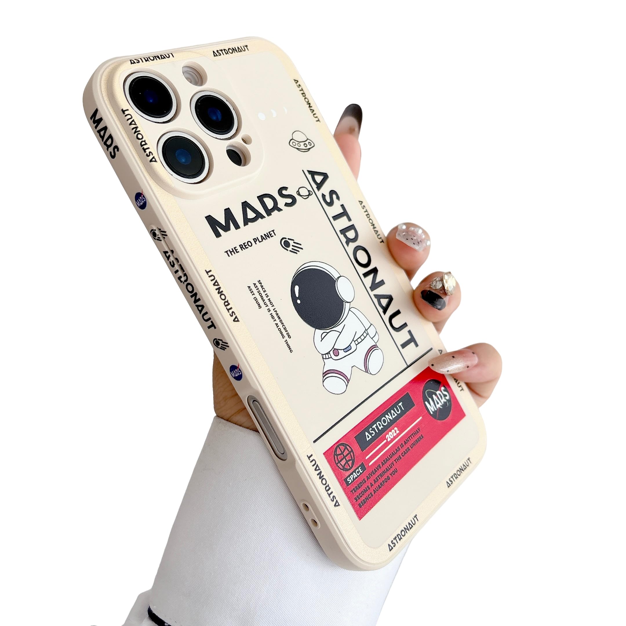 Yonds Queen Compatible with iPhone X / XS Cute Case, Cool Cartoon Astronaut Space Rocket Design Stylish Bumper Soft TPU Rubber Protective Anti-Slip Shockproof Case(iPhone X / XS, White)